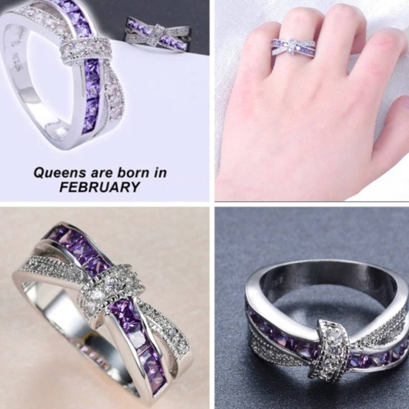 BOUTIQUE Jewelry - NEW S925 Amethyst Crossover Ring
